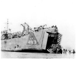 Unloading cargo on beach